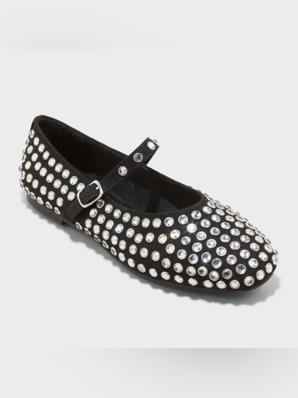 Women's Issa Rhinestone Mary Jane Ballet Flats - a New Day - Black - new